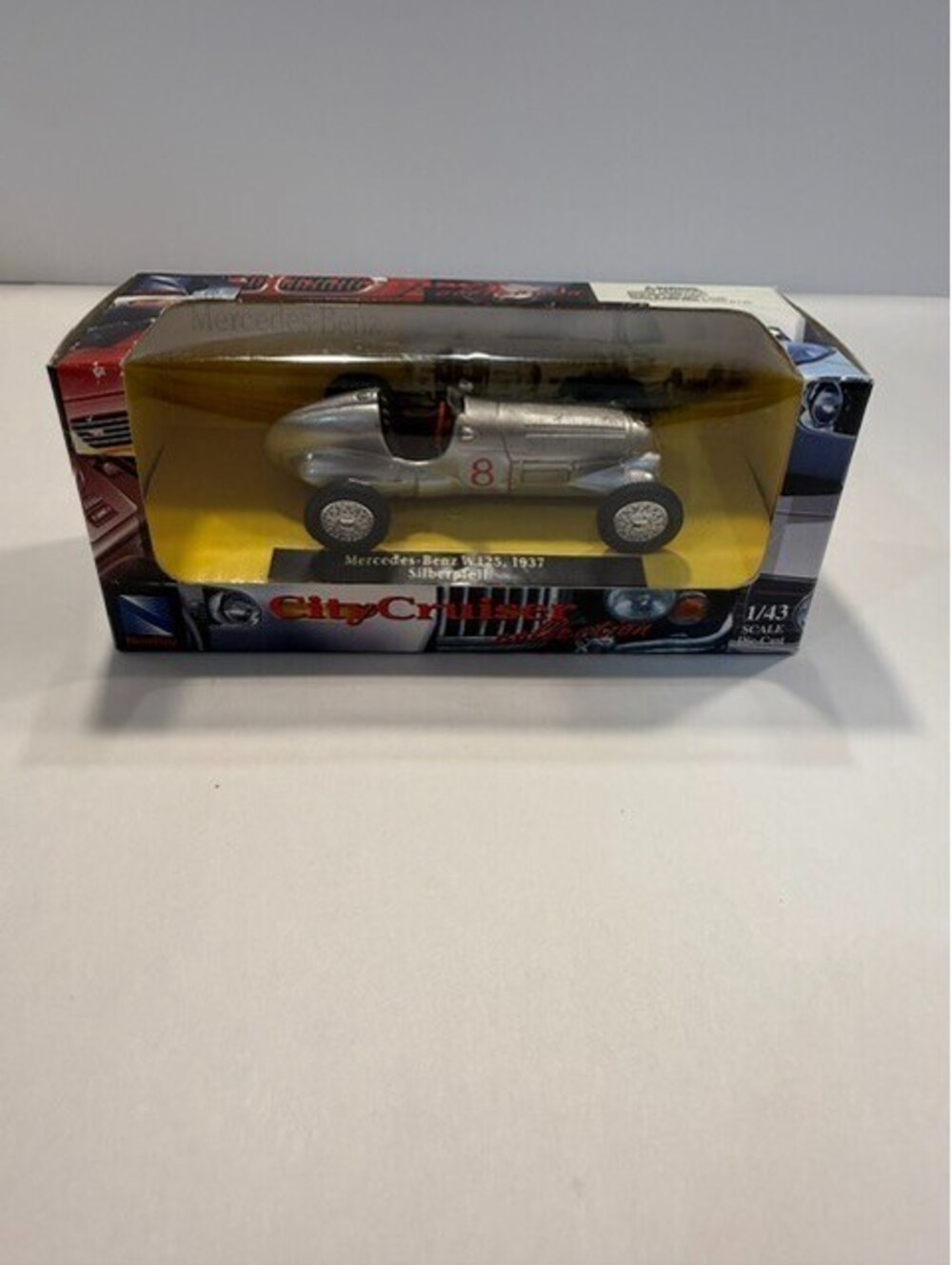 NewRay 1937 Mercedes-Benz W125 Silver Arrow 1/43 Scale CityCruiser Diecast New